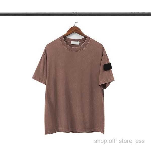 

brand men's stone tshirts washed old cotton small round neck t-shirt 2 sz5i, White;black
