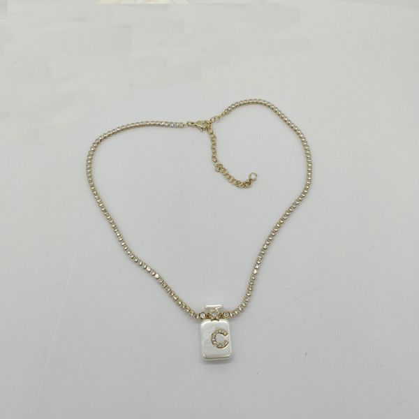 

2023 luxury quality charm pendant necklace with diamond bottle shape design in 18k gold plated have box stamp ps7086b, Golden