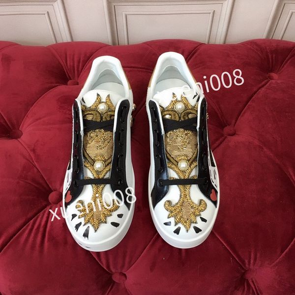 

2023women classics brand casual shoes leather lace-up sneaker running trainers letters shoes flat printed sneakers, Red;white