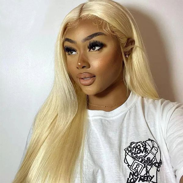 

brazilian straight 613 lace closure wig 180% density 4x4 hair straight honey blonde lace closure human hair wigs for women, Black;brown