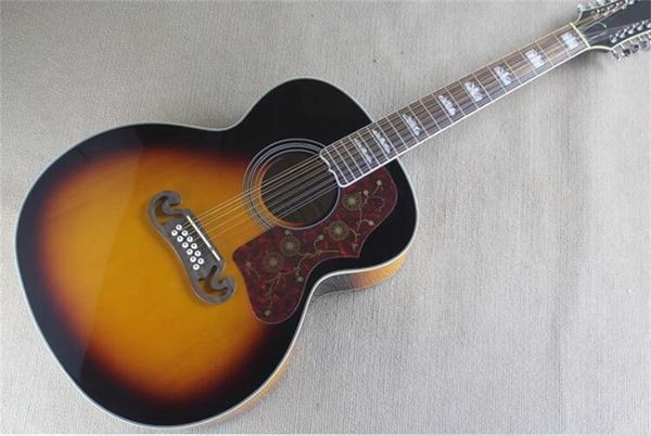 

12 strings solid spruce 43 inch sj200 tobacco sunburst acoustic guitar rosewood fingerboard mahogany neck high quality