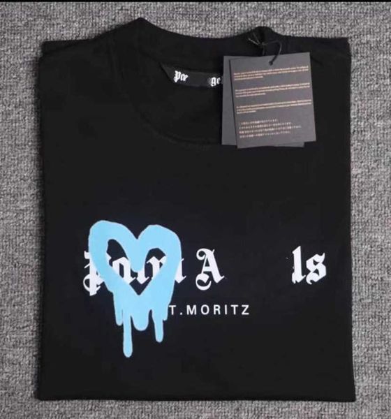 

2023 summer mens palm t shirt graffiti t-shirts palms palmangel city designer limited inkjet letter printing men's women's angels4, White;black