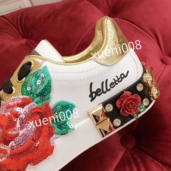 

new women classics brand casual shoes leather lace-up sneaker running trainers letters shoes flat printed sneakers, Red;white