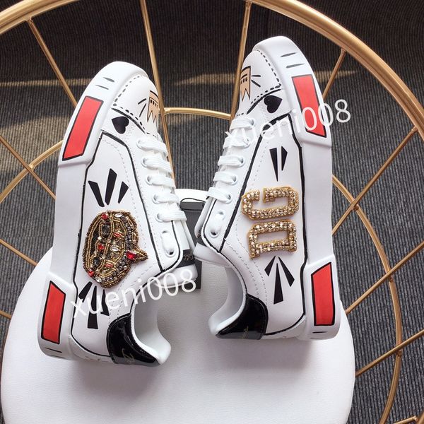 

new women mens classics brand casual shoes leather lace-up sneaker running trainers letters shoes flat printed sneakers2023, Red;white