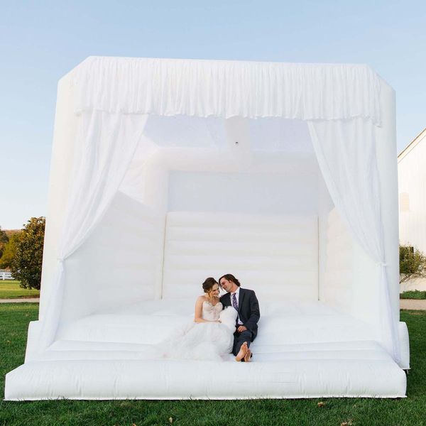 

mariage commercial white bounce house inflatable jumper bouncer bouncing castle playhouse for wedding