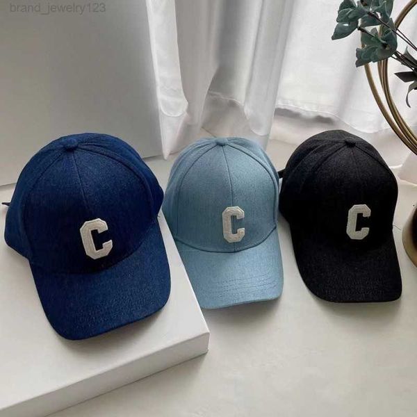 

2023 trend luxury desinger letter baseball cap for women black letter c cotton baseball cap spring summer leisure sunshade cap, Blue;gray