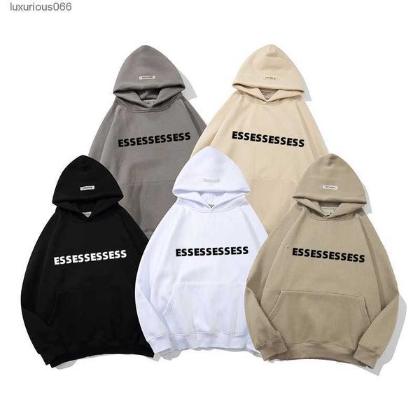 

ess warm hooded hoodies designer mens womens fashion streetwear pullover sweatshirts loose trousers suit clothing, Black