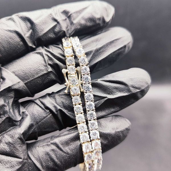 

fashion jewelry moissanite chain 925 silver necklace bracelet hip hop tennis chain
