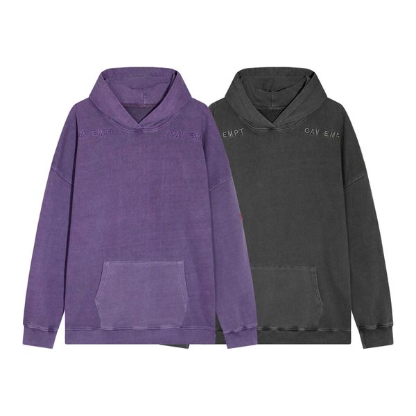 

2023 early spring new made old wax dyed loose hoodie sweater batch, Black