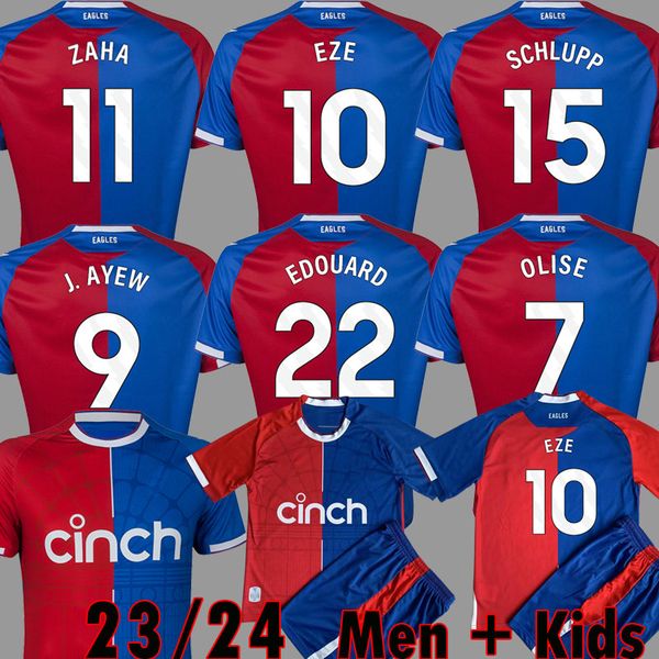 

23 24 eagles soccer jerseys cpfc kits 2023 2024 edouard zaha milivojevic mateta j. ayew sakho townsend meyer schlupp palace men kids, Black;yellow