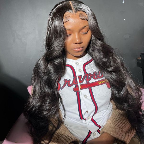

13x4 hd lace frontal wig 30 inch body wave lace front wig brazilian transparent wet and wavy lace frontal human hair wigs, Black;brown