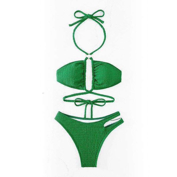 

halter backless split swimsuit wholesale fashion womens bikini, White;black