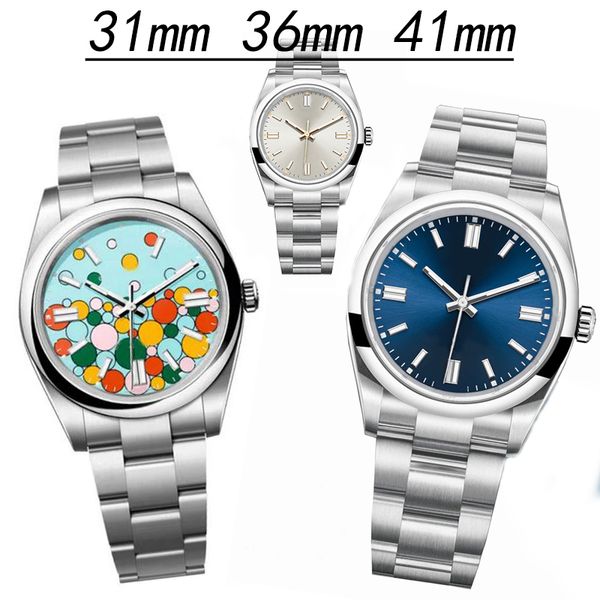 

designer men watches oyster women lady 41 36 31mm movement type stainless steel case sapphire with box montre de luxe watches automatic perp, Slivery;brown