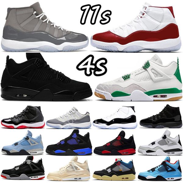 

2023 new 11 11s mens basketball shoes sneakers sail cherry concord pine green seafoam jade university blue bred black cat white cement cool