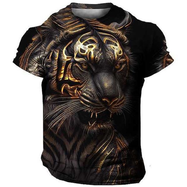 

men's t-shirt tee graphic animal tiger crew neck clothing apparel 3d print outdoor daily short sleeve print fashion designer vintage, White;black