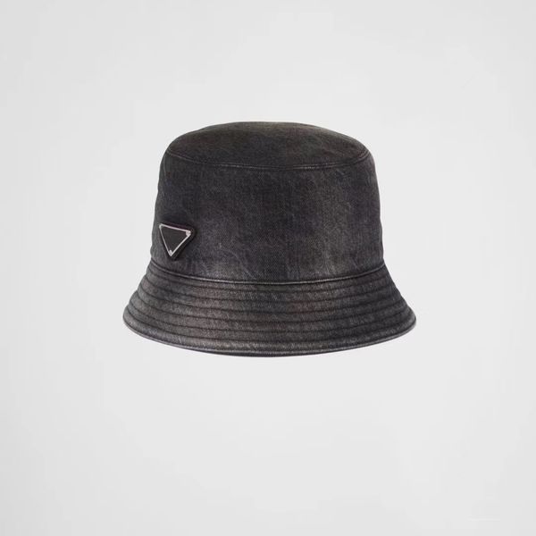 

classic design luxury designer triangular letter cap fisherman hat trendy sun hat embroidery sunshade fashion casual denim sunscreen highest, Blue;gray