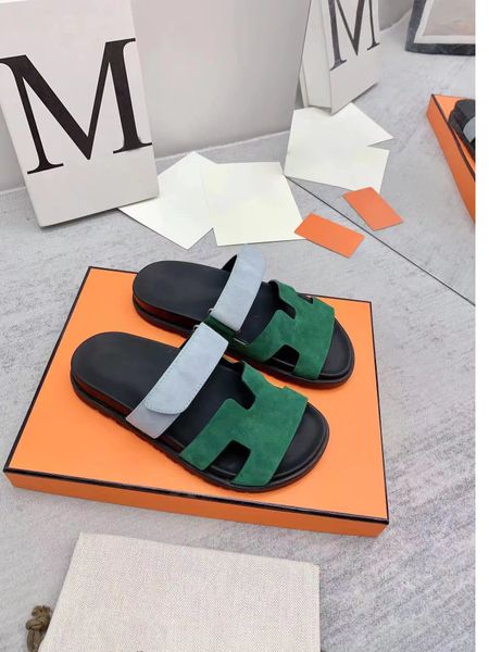 

designer chypre slipper sandal slides beach shoes classic flat sandals luxury summer lady leather flip flops black sandals men women slipper