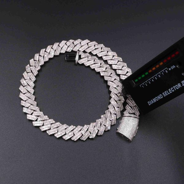 

16mm moissanite cuban link chain iced out hip hop jewelry 14k gold plated 925 silver bling diamond personalized thick