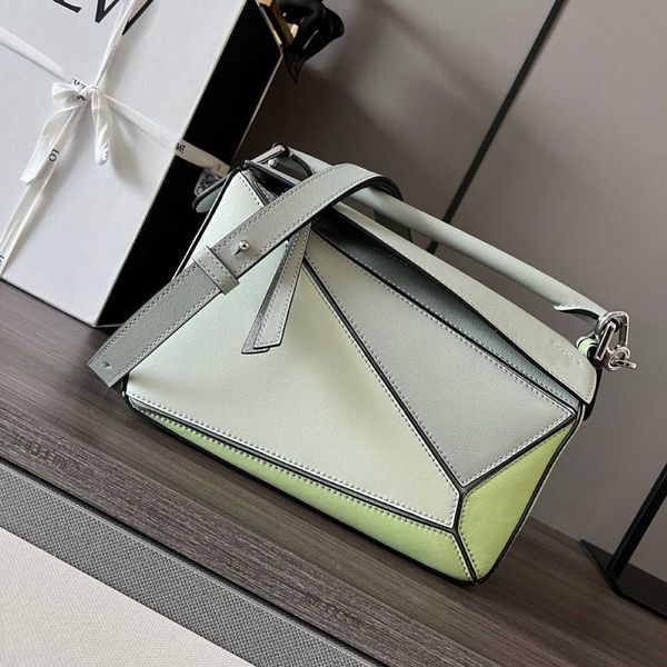

puzzle women's cow leather handheld one shoulder crossbody bag small high quality