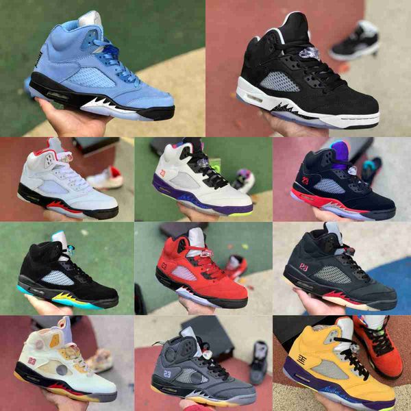 

style jumpman what the 5 5s high basketball shoes mens metallic silver sail muslin retros raging bull red 3 blue unc aqua oreo hyper royal, Black