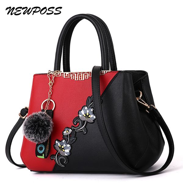 

newposs embroidered messenger bags women leather handbags bags for women 2022 sac a main ladies hand bag female bag new