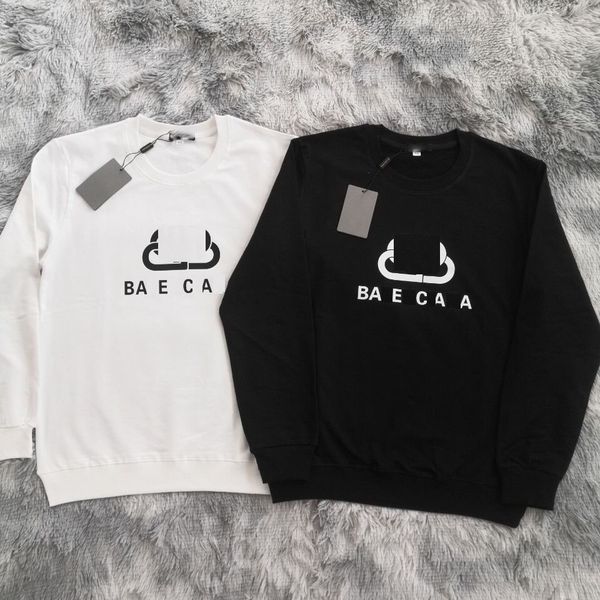 

designer mens t shirts hoodies men's women's letter print zipper design section long sleeve round neck loose sweater white gray co, Black