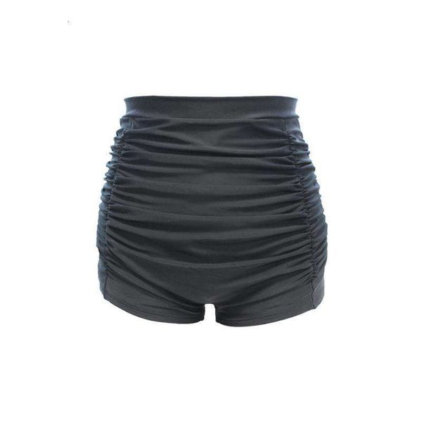 

solid color plus size womens swimwear swimming trunks high waist swimsuit boxers wholesale, White;black