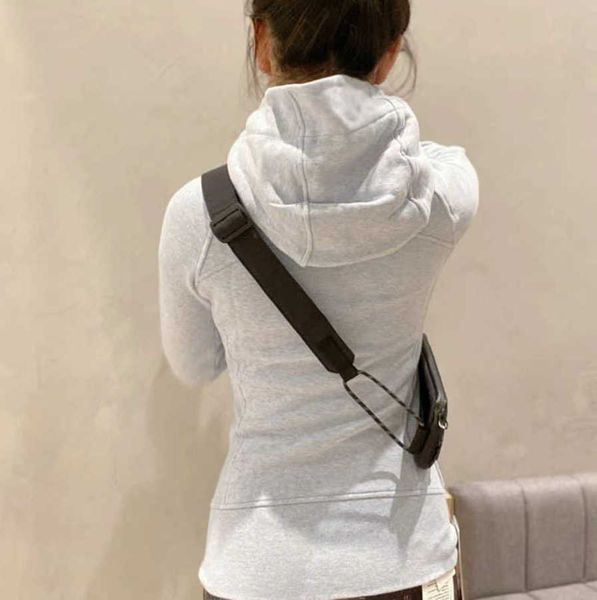 

designer brushed embroidered scuba suit women's autumn/winter long sleeve coat sports hooded zipper fitness suit lululemens women, Black;brown