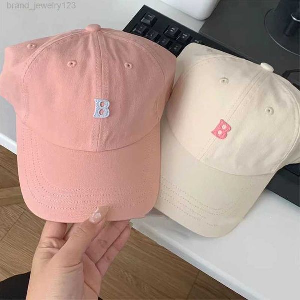 

new women baseball caps solid color letter b embroidery korean baseball cap ladies girls summer sun hats, Blue;gray