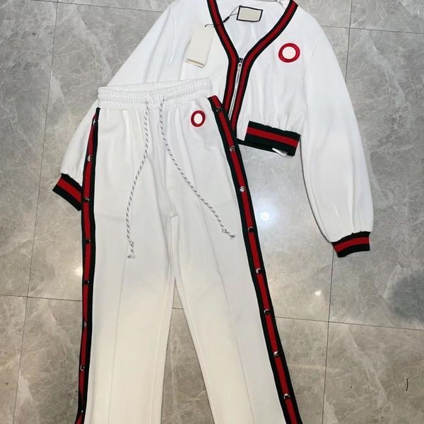 

designer pantsuits two piece sets women tracksuit long sleeve zipper sweater skinny pants suit solid casual knitted sweatshirt set g210, White