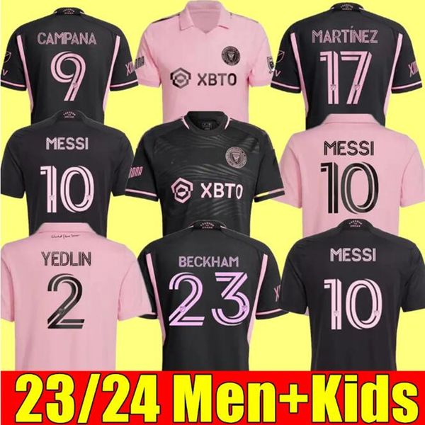 

2023 2024 miami cf soccer jerseys inter messis matuidi higuain jean fray campana yedlin beckham mls 23 24 men and kids fans version football, Black;yellow