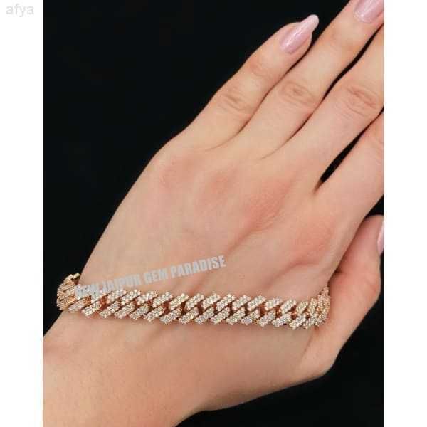

10mm cuban bracelet vvs moissanite diamond rose gold plated icedout 925 sterling silver
