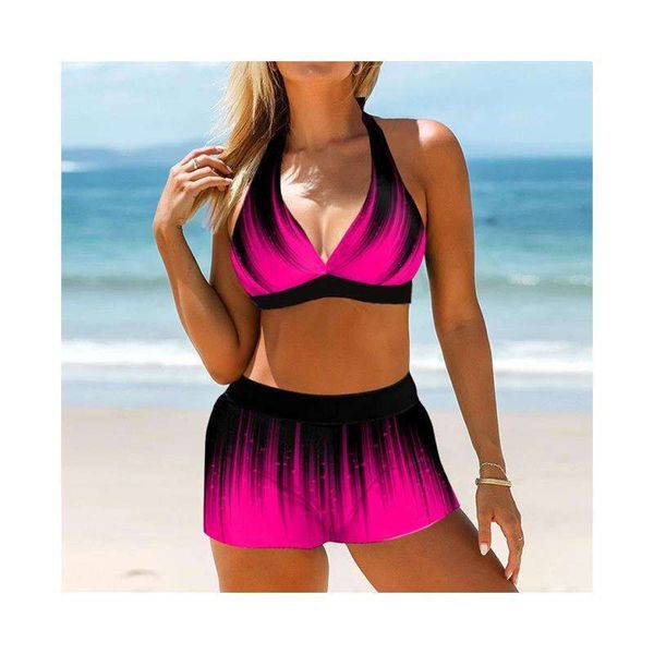 

womens gradient pattern printed bikini backless wholesale, White;black