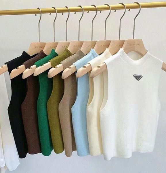 

2023 designer womens vest sweater women vests spring fall loose letter round neck pullover knit waistcoats sleeveless waistcoat jumper woman, White