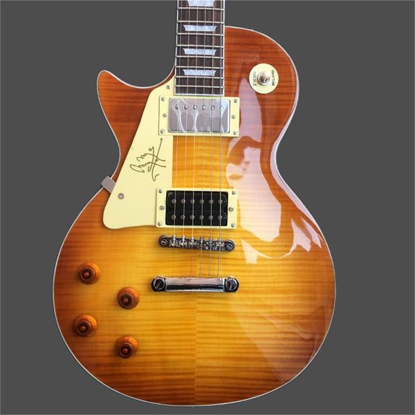 

left hand electric guitar pattern, striped tiger lip, mahogany neck, ing
