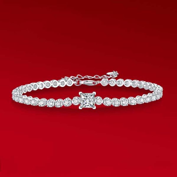 

selling 925 sterling silver 1ct moissanite diamond tennis chain bracelet for women