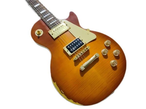 

g electric guitar, relic mahogany fingerboard, made in china, with logo, antique