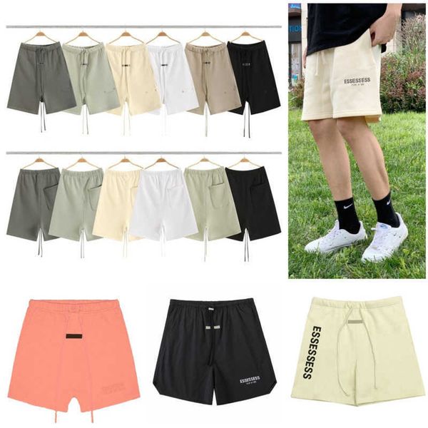 

2023 summer new designer men's shorts essentail trend loose sweatpants essent new sports jogging fashion essentiel hip hop letter print, White;black