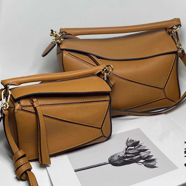 

7aa designer bag loews new original leather geometric bag puzzle pillow handheld one shoulder crossbody versatile women's handbag