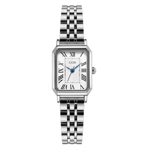 

vogue watch designer watches watches fashion temperament retro small square luxury brand noble women's jewelry quartz watch, Slivery;brown