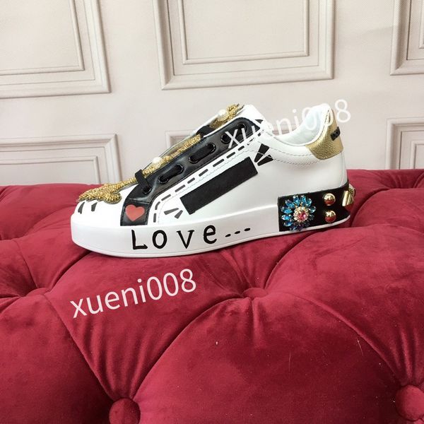 

women classics brand casual shoes leather lace-up sneaker running trainers letters shoes flat printed sneakers2023, Red;white