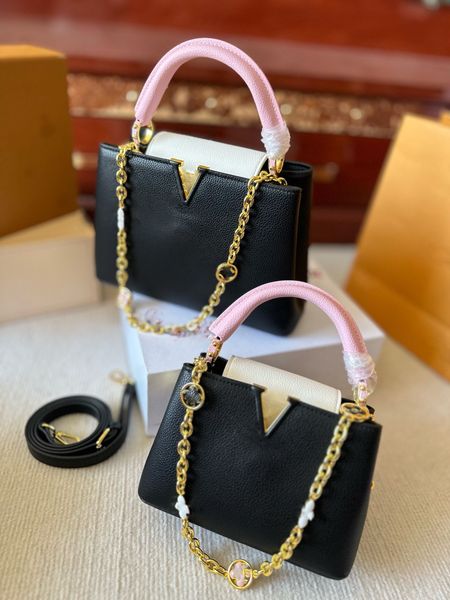 

women bag capsines mini rare snake skin handle designer bag wallet handbag leahter shoulder bags crossbody lady luxury metal chain clutch fl