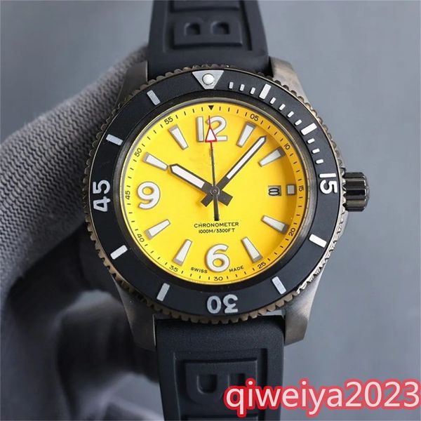 

u1 aaa brietling luxury mens watch super ocean rotatable ceramic bezel superocean sapphire avenger chronometer automatic mechanical movement, Slivery;golden