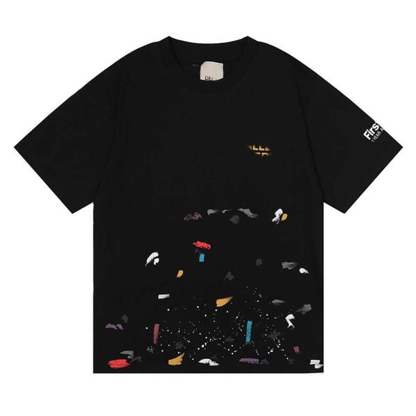 

mens designer t shirt casual man womens hand-painted ink splash graffiti letters loose short-sleeved round neck clothes312w, White;black
