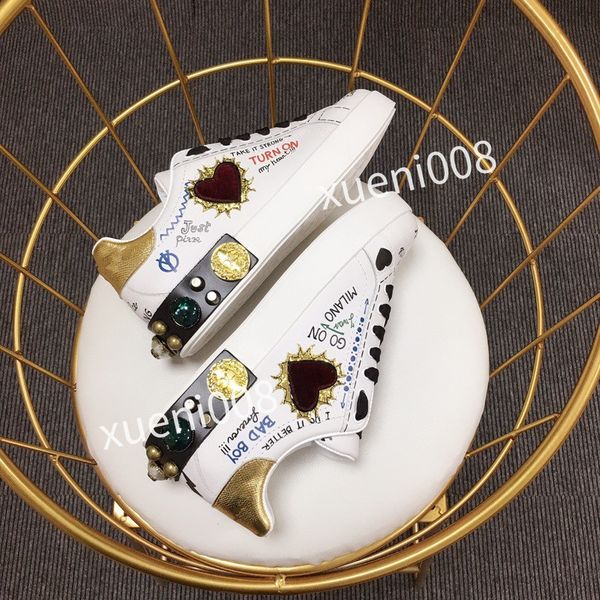 

new womens mens classics brand casual shoes leather lace-up sneaker running trainers letters shoes flat printed sneakers2023, Red;white