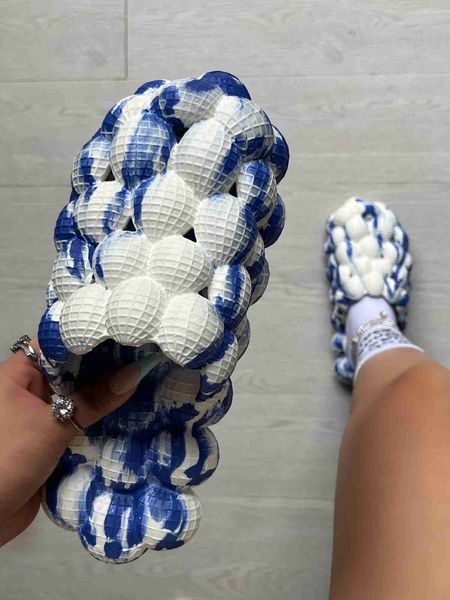 

sandals bling chain bubble slides for women slippers beach sandals thick soles luxury designer shoes camouflage 230417, Black