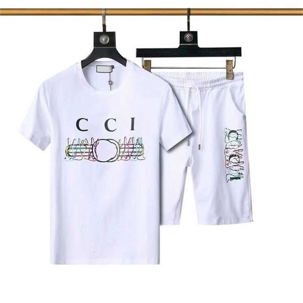 

selling brand tracksuits luxury running clothes short-sleeved t-shirt and shorts spring summer casual fashion designer sportswear suit ijic, Gray