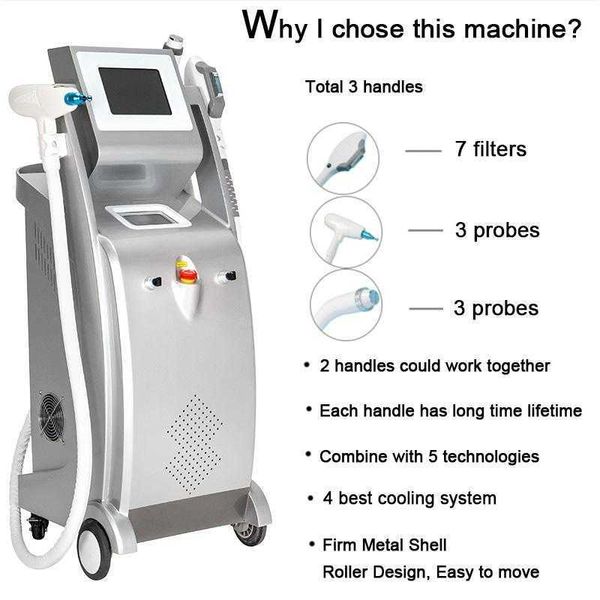 

new 5 in 1 multifunction machine laser tattoo removal wrinkle reduction elight ipl rf ipl opt hair removal machine