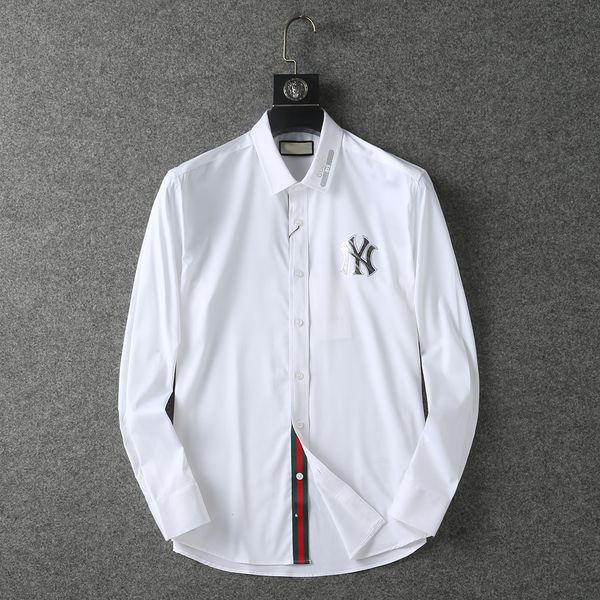 

luxury designer men's dress sleeve shirts fashion new casablanca summer casual print shirt men's slim long sleeve shirt a64, White;black