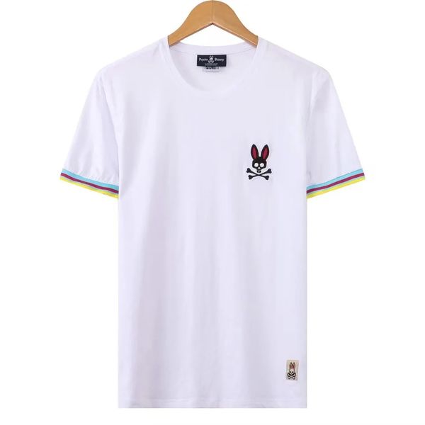 

psycho bunny transportation men t shirt classic chest small skeleton rabbit american street fashion brand shirts asian size m--3xl dklt, White;black